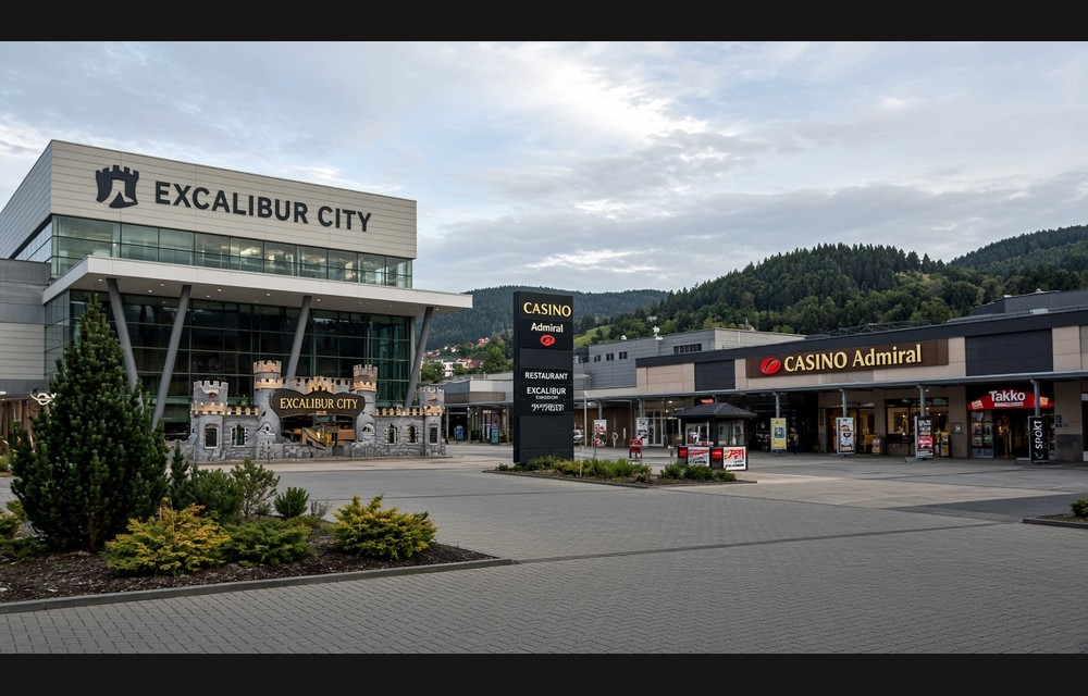 Hatě Excalibur City plaza by day